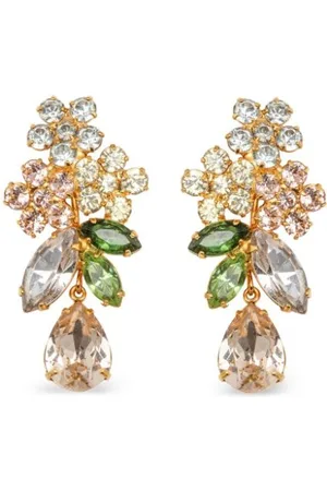Jennifer Behr 18kt gold plated Bouquet crystal drop earrings