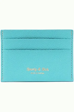 Sporty & Rich Logo-embroidered leather cardholder