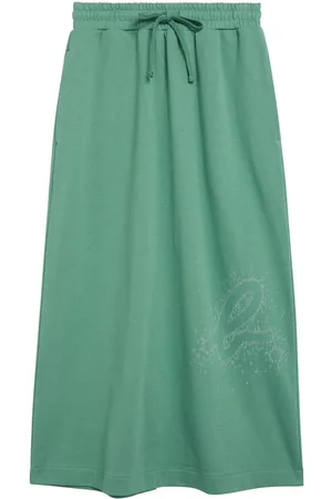 AGNÈS B. Logo-embellished cotton midi skirt