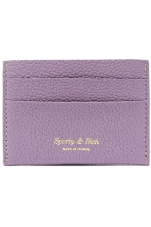 Sporty & Rich Logo-stamp leather cardholder