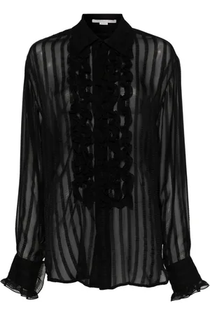 Stella McCartney Sheer seersucker ruffled blouse