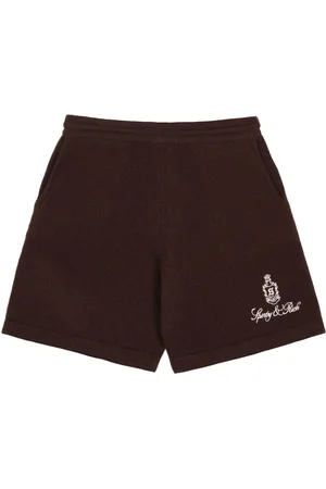 Sporty & Rich Vendome logo-embroidered cashmere shorts