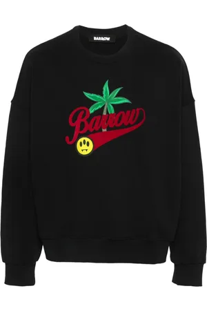 BARROW Flocked-logo cotton sweatshirt