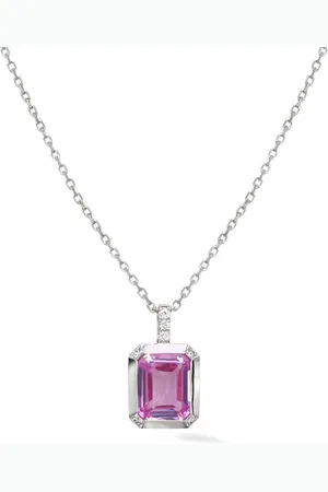 Lark & Berry 14kt white gold Blossom sapphire and diamond pendant necklace