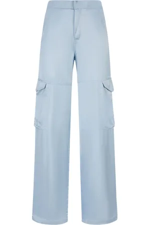 GCDS High-waisted satin cargo trousers