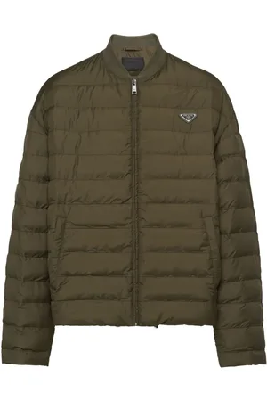Prada Enamel-logo quilted down jacket
