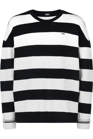 GCDS Striped logo-appliqué sweatshirt