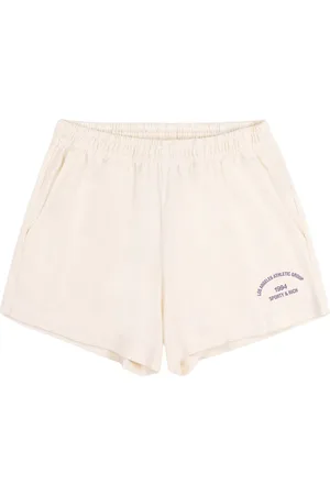 Sporty & Rich Bardot slogan-print shorts