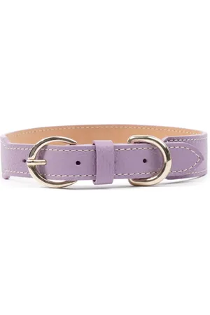 Sporty & Rich Double-buckled leather dog collar