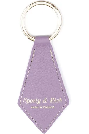 Sporty & Rich Logo-stamp leather keyring
