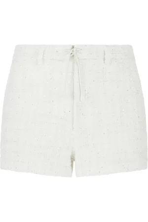 GCDS Sequin-embellished tweed shorts