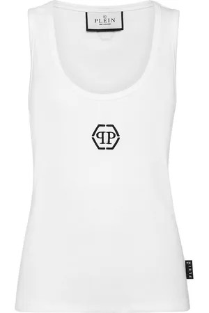 Philipp Plein Logo-embroidered ribbed tank top