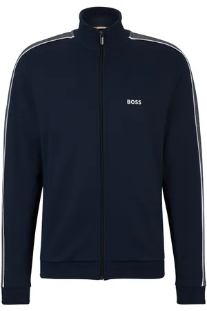 HUGO BOSS Logo-print zip-up cardigan