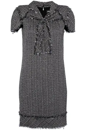 CHANEL 2009 pussy bow tweed minidress