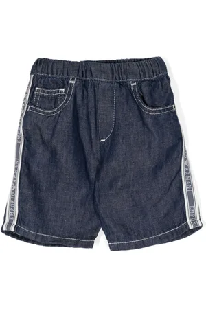 Emporio Armani Logo-tape high-rise denim shorts