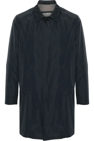corneliani Spread-collar buttoned raincoat