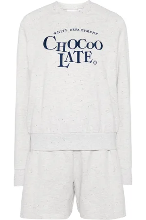 Chocoolate Logo-embroidered tracksuit set