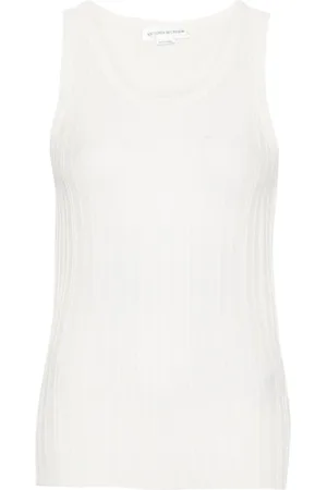 Victoria Beckham Striped fine-knit tank top