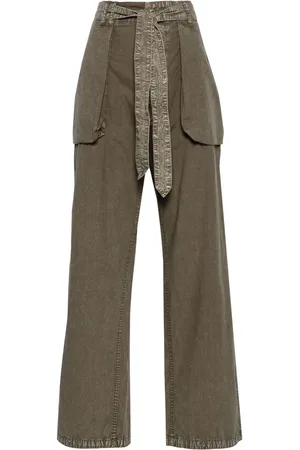R13 Belted cotton cargo trousers