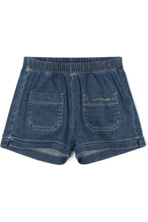Il gufo Embroidered-logo denim shorts