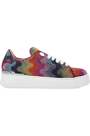 Philipp Plein Crystal Waves Rainbow suede sneakers