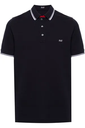 FAY Striped-edge polo shirt