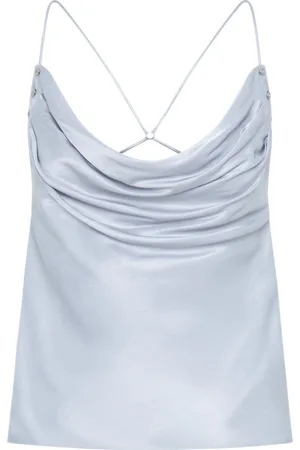 DION LEE Rivet cowl-neck top
