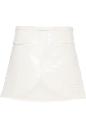 Courrèges Ellipse crocodile-effect leather mini skirt