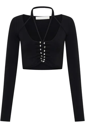 DION LEE Cut-out halterneck crop top