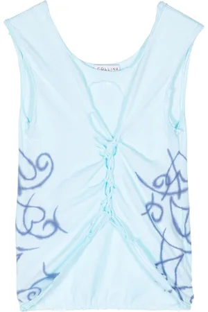 Collina Strada Twist-front organic-cotton top