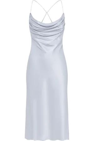DION LEE Cowl-neck satin midi dress