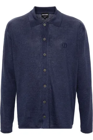 Giorgio Armani Classic-collar fine-knit shirt