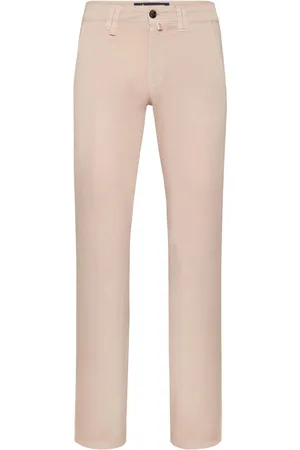 BILLIONAIRE Logo-embroidered denim chino trousers