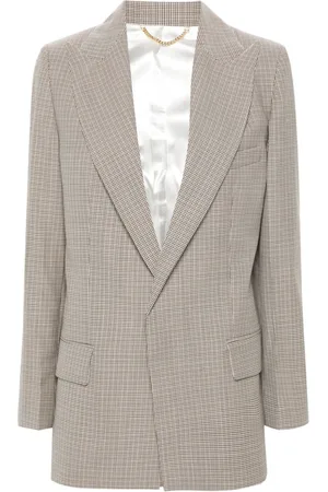 Victoria Beckham Puppytooth peak-lapel blazer