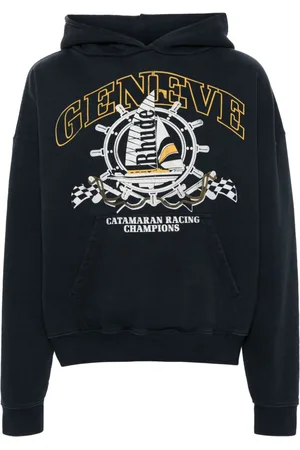 Rhude Nautical-print cotton hoodie