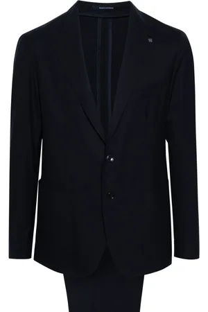 TAGLIATORE Brooch-detail wool-blend suit