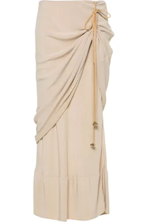 Quira Crepe layered midi skirt