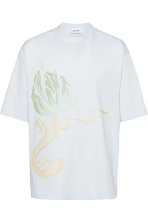 Lanvin Floral-embroidered cotton T-shirt