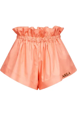 AREA Ruffled-waist track shorts