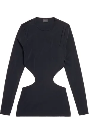 Balenciaga Logo-tag cut-out top