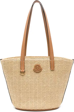 Moncler Small Hubba raffia tote bag