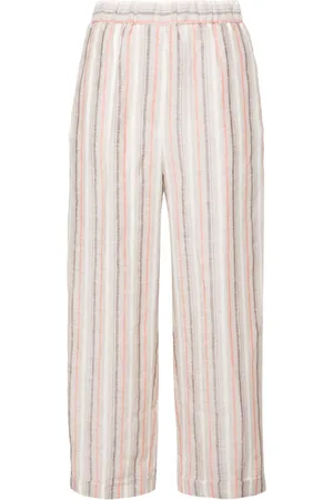 PESERICO SIGN Striped linen trousers