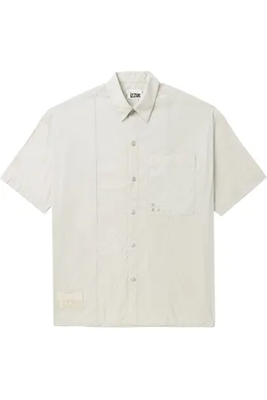 Izzue Logo-appliqué panelled shirt