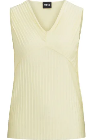 HUGO BOSS Plissé V-neck top