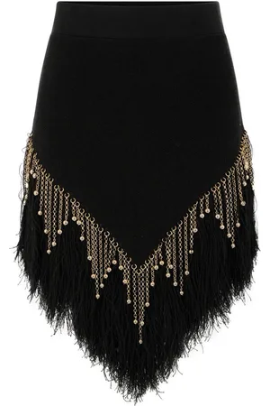 Paco rabanne Bead-embellished linen skirt