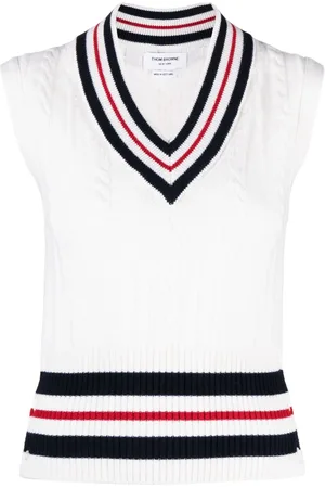 Thom Browne RWB-stripe cashmere top