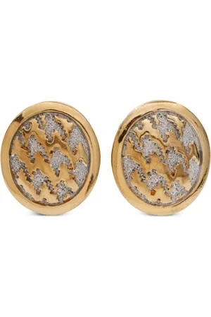 Dior Abstract pattern button clip-on earrings