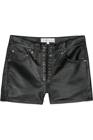 Ludovic De Saint Sernin Lace-up leather shorts