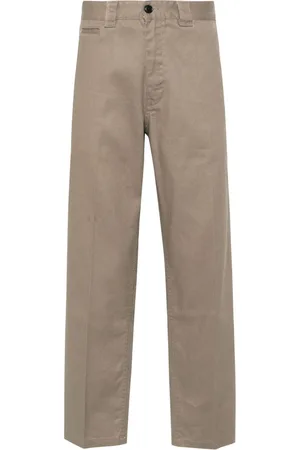 HUGO BOSS Pressed-crease twill tapered trousers