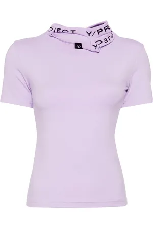 Y / PROJECT Logo-print collar jersey T-shirt